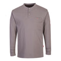Grey - Front - Portwest Mens Flame Resistant Henley T-Shirt