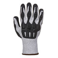 Grey-Black - Back - Portwest Unisex Adult A723 Impact Resistant TPV Cut Resistant Gloves