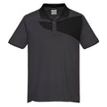 Zoom Grey-Black - Front - Portwest Mens Cotton Active Polo Shirt