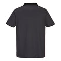 Zoom Grey-Black - Back - Portwest Mens Cotton Active Polo Shirt