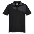 Black-Zoom Grey - Front - Portwest Mens Cotton Active Polo Shirt