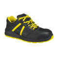 Black-Yellow - Front - Portwest Unisex Adult Mersey Leather Safety Trainers