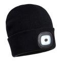 Black - Front - Portwest Rechargeable Torch Beanie