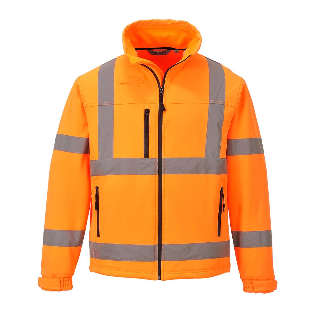 Orange - Front - Portwest Mens Classic High-Vis Soft Shell Jacket