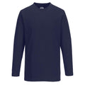 Navy - Front - Portwest Mens Long-Sleeved T-Shirt