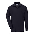 Black - Front - Portwest Mens Genoa Long-Sleeved Polo Shirt