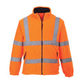 Orange - Front - Portwest Mens Fleece Hi-Vis Safety Coat