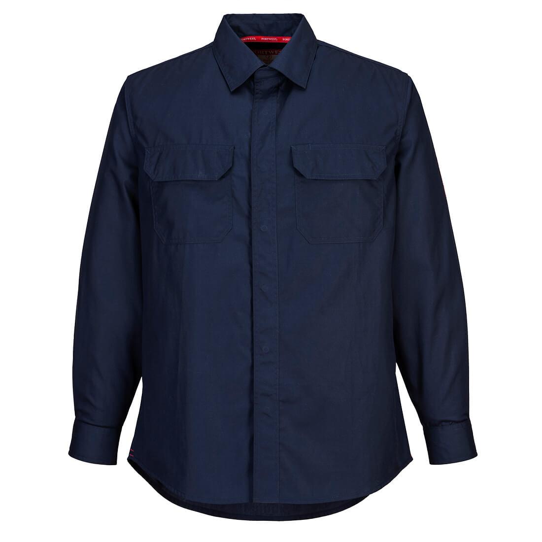 Navy - Front - Portwest Mens Bizflame Plus Shirt