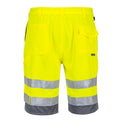 Yellow-Grey - Back - Portwest Mens Contrast Hi-Vis Shorts