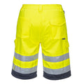 Yellow-Navy - Back - Portwest Mens Contrast Hi-Vis Shorts