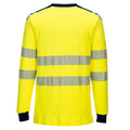 Yellow-Navy - Back - Portwest Mens PW3 Flame Resistant Hi-Vis Long-Sleeved T-Shirt