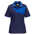 Navy-Royal Blue - Front - Portwest Womens-Ladies PW2 Polo Shirt