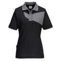 Black-Zoom Grey - Front - Portwest Womens-Ladies PW2 Polo Shirt