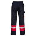 Navy - Back - Portwest Mens Bizflame Plus Work Trousers