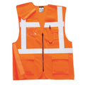Orange - Front - Portwest Mens Executive Zip Front Safety Hi-Vis Vest