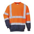 Orange-Navy - Front - Portwest Mens Contrast Hi-Vis Safety Sweatshirt