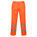 Orange - Front - Portwest Mens Polycotton Hi-Vis Safety Work Trousers