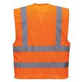 Orange - Back - Portwest Mens Band & Brace Mesh Safety Hi-Vis Vest