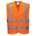 Orange - Front - Portwest Mens Band & Brace Mesh Safety Hi-Vis Vest