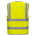 Yellow - Back - Portwest Mens Band & Brace Zip Front Safety Hi-Vis Vest