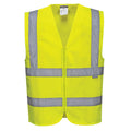 Yellow - Front - Portwest Mens Band & Brace Zip Front Safety Hi-Vis Vest