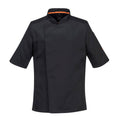 Black - Front - Portwest Mens Pro Stretch Short-Sleeved Chef Jacket