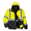 Yellow-Black - Front - Portwest Mens Premium 3 In 1 High-Vis Bomber Jacket
