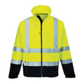 Yellow-Navy - Front - Portwest Mens Contrast High-Vis Soft Shell Jacket