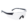 Clear - Front - Portwest Unisex Adult Curved Safety Glasses
