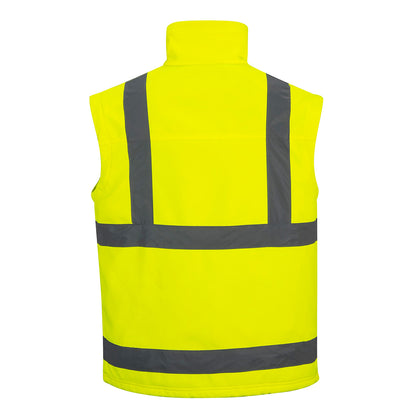 Yellow - Back - Portwest Mens 2 In 1 High-Vis Soft Shell Jacket