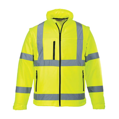 Yellow - Front - Portwest Mens 2 In 1 High-Vis Soft Shell Jacket
