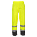 Yellow-Black - Front - Portwest Mens Classic Contrast Hi-Vis Rain Trousers