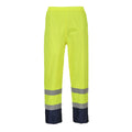 Yellow-Navy - Front - Portwest Mens Classic Contrast Hi-Vis Rain Trousers