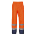 Orange-Navy - Front - Portwest Mens Classic Contrast Hi-Vis Rain Trousers