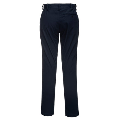 Dark Navy - Back - Portwest Mens Chino Stretch Slim Trousers