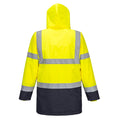 Yellow-Navy - Back - Portwest Mens Essential 5 In 1 Hi-Vis Jacket