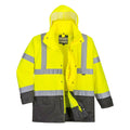Yellow-Grey - Front - Portwest Mens Executive 5 In 1 Hi-Vis Jacket