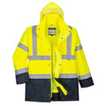 Yellow-Navy - Front - Portwest Mens Executive 5 In 1 Hi-Vis Jacket