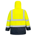 Yellow-Navy - Back - Portwest Mens Executive 5 In 1 Hi-Vis Jacket