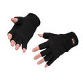 Black - Front - Portwest Knitted Insulatex Fingerless Gloves