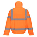 Orange - Back - Portwest Mens Rain Hi-Vis Safety Bomber Jacket