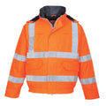 Orange - Front - Portwest Mens Hi-Vis Bizflame Rain Anti-Static Safety Bomber Jacket