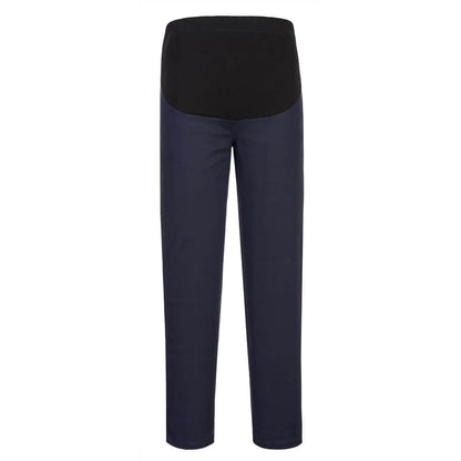 Dark Navy - Front - Portwest Womens-Ladies S234 Stretch Maternity Work Trousers