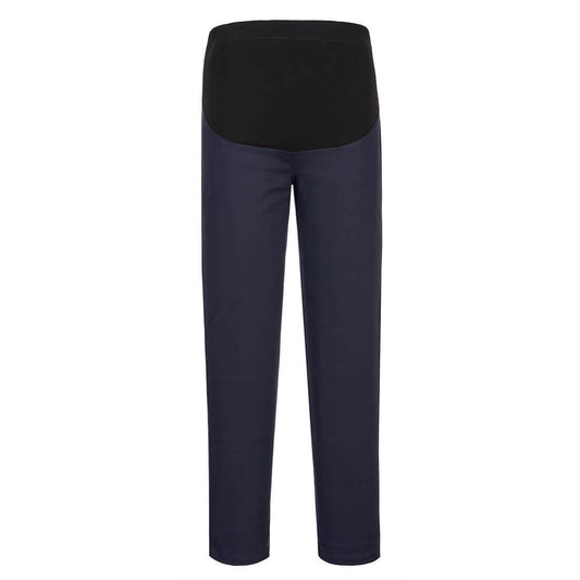 Dark Navy - Front - Portwest Womens-Ladies S234 Stretch Maternity Work Trousers