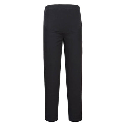 Black - Front - Portwest Womens-Ladies S234 Stretch Maternity Work Trousers