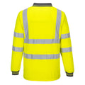 Yellow - Back - Portwest Mens S277 Hi-Vis Long-Sleeved Polo Shirt