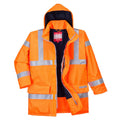 Orange - Front - Portwest Mens Hi-Vis Bizflame Rain Anti-Static Safety Jacket