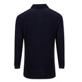Navy - Back - Portwest Mens Flame Resistant Anti-Static Long-Sleeved Polo Shirt