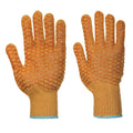 Orange - Front - Portwest Unisex Adult Criss-Cross Grip Gloves