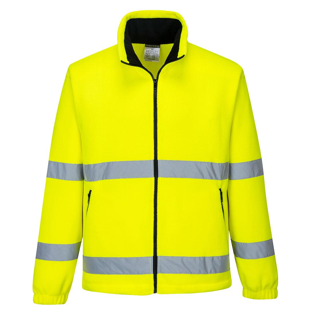 Yellow - Front - Portwest Mens Essential Fleece Hi-Vis Coat